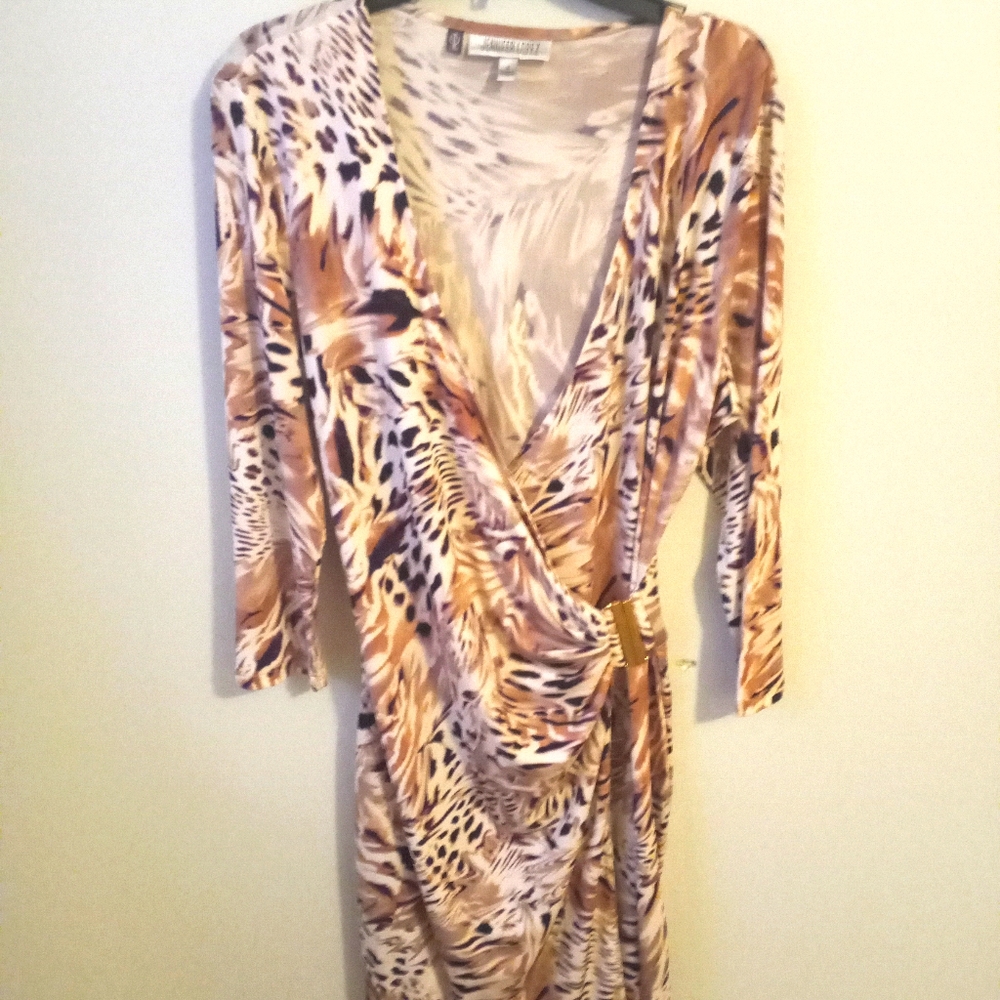 Jennifer Lopez dress mid length wrap around